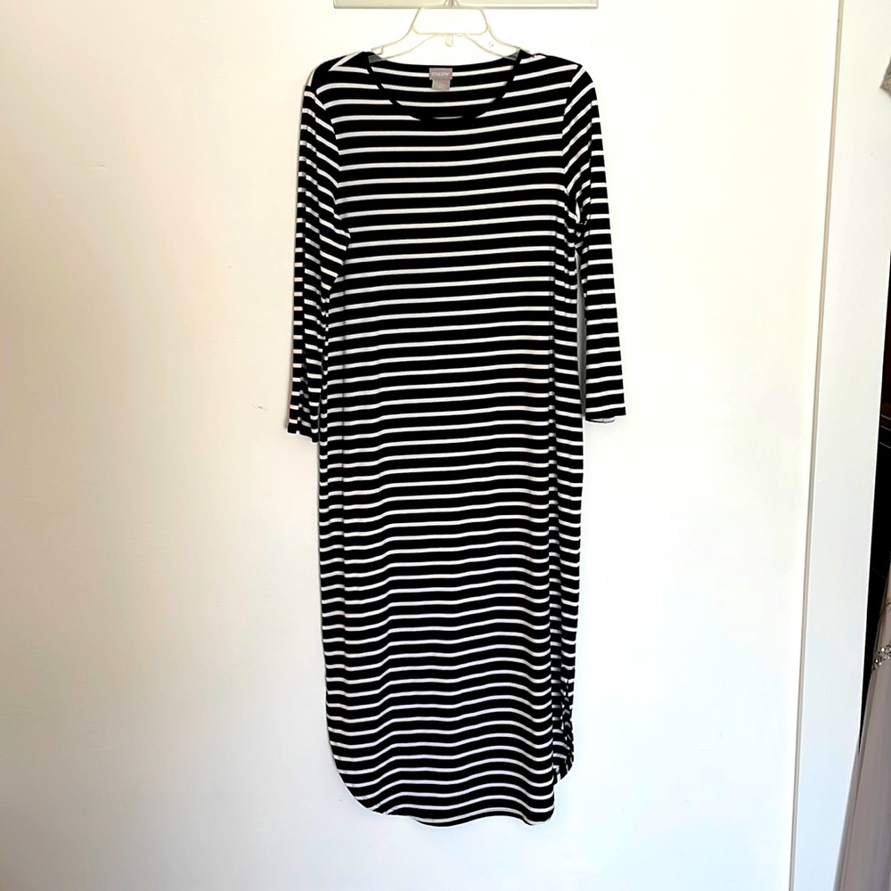 Chicos Long sleeve striped dress